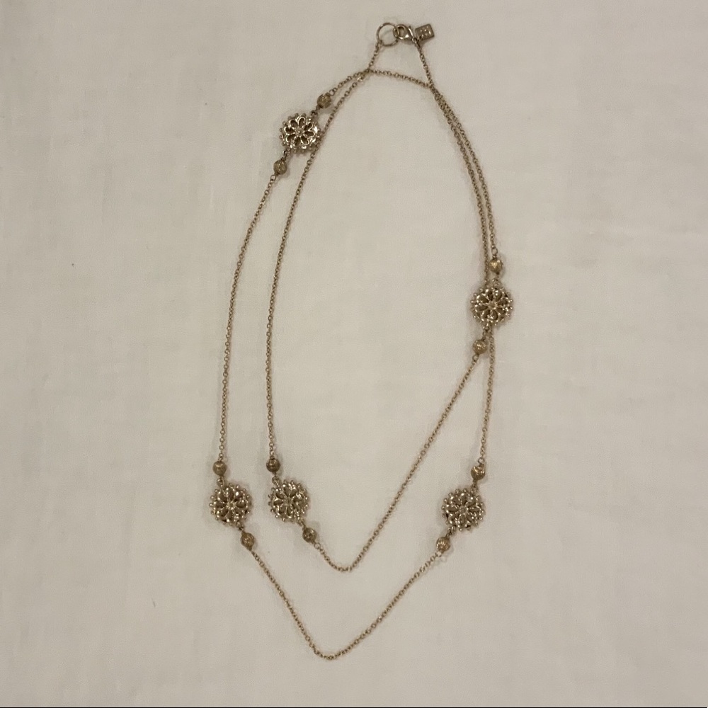 BR Gold Long Starburst Necklace